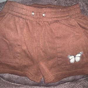 Rue21 Brown Athletic Shorts with Elastic Waistband and Drawstring